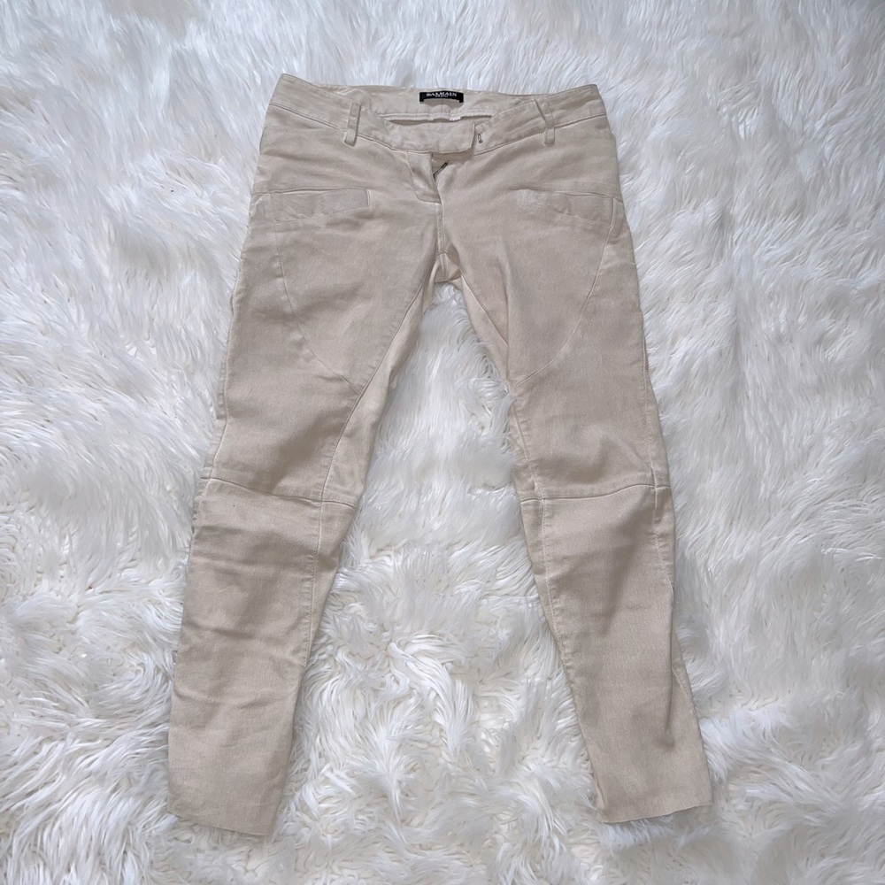 Balmain lamb skin pants